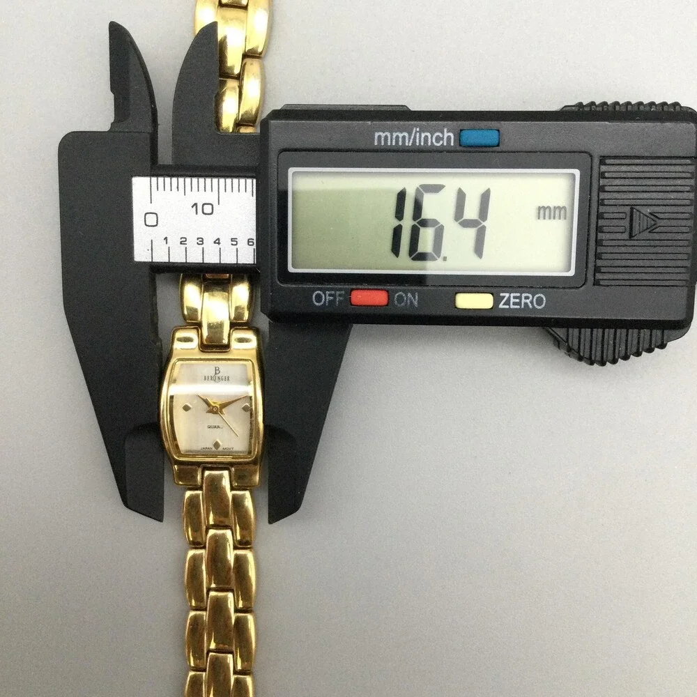Berenger Womens Watch 16mm Gold Plated Bracelet Cream Dial New Battery 7.75